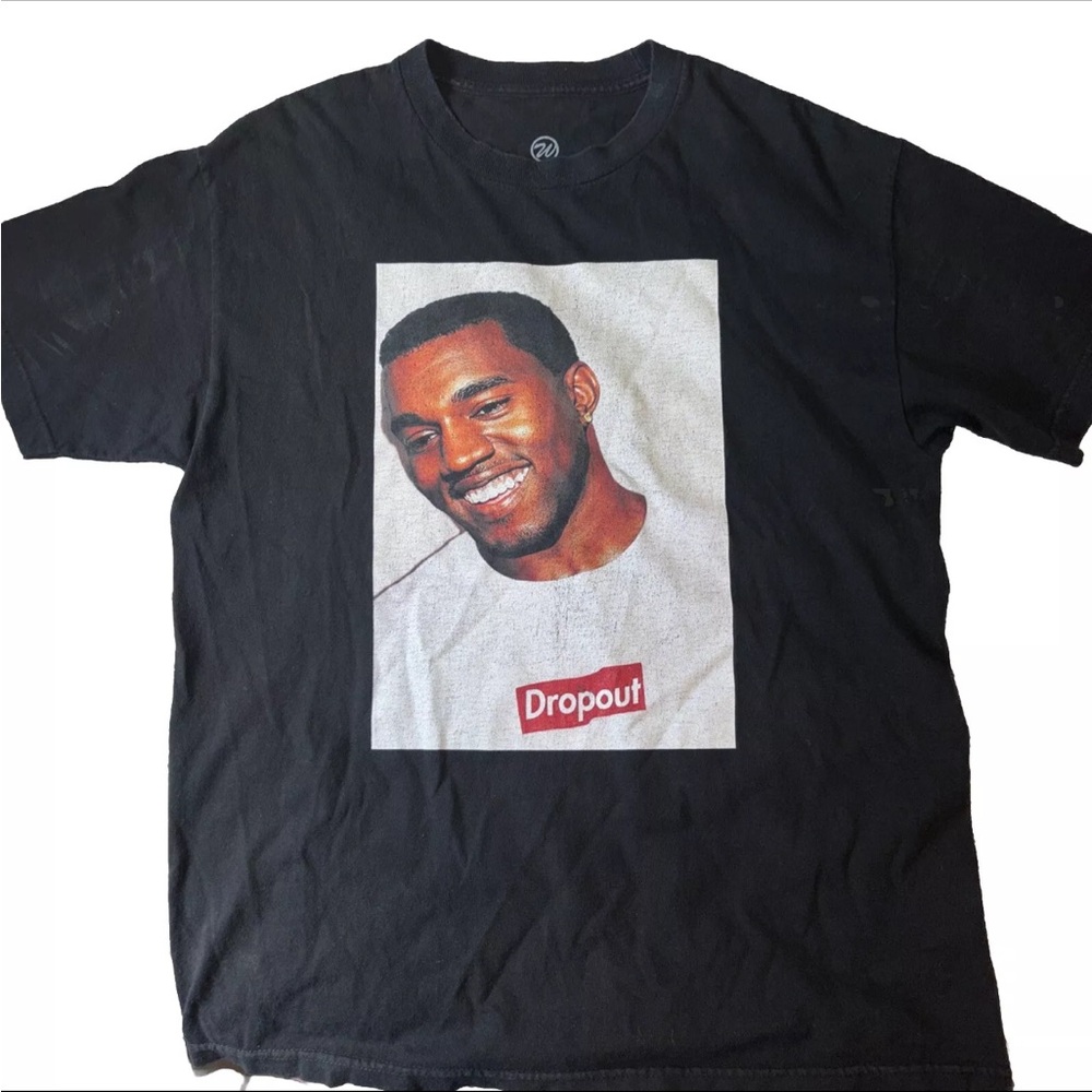 Kanye West Face Tshirt Size Large - Dont Play Your Self - Black - Drop Out